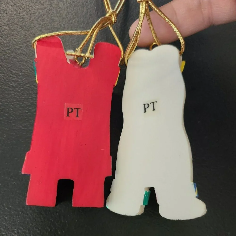 Lot (2) Avon 1998 Gift Collection Holiday Package Topper Santa & Snowman Toppers